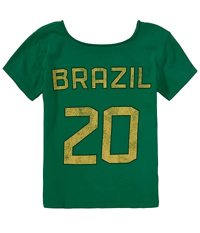 Originality Big Girls Off-The-Shoulder Brazil T-Shirt