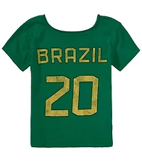 Originality Big Girls Off-The-Shoulder Brazil T-Shirt