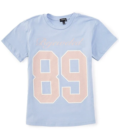 Originality Big Girls Short Sleeve Bejeweled Athletic Graphic T-Shirt