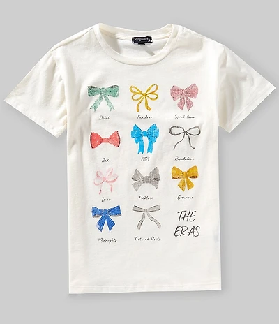 Originality Big Girls Short Sleeve Taylor Swift Version Of Bows Graphic Oversized T-Shirt