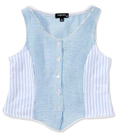 Originality Big Girls Sleeveless Striped Vest