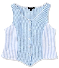 Originality Big Girls Sleeveless Striped Vest