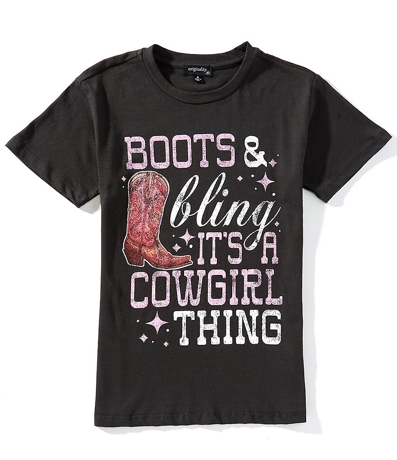Originality Big Girls Boots And Bling Oversized T-Shirt
