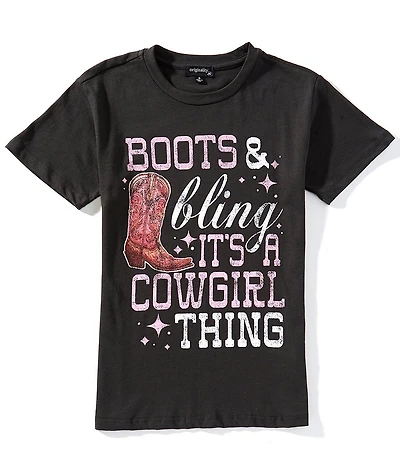 Originality Big Girls Boots And Bling Oversized T-Shirt