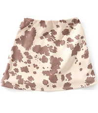 Originality Big Girls Cow Print Mini Skirt