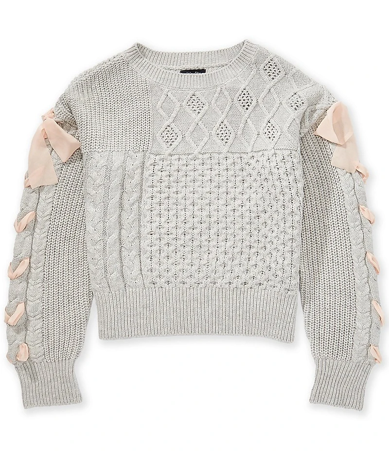 Originality Big Girls Lace-Up-Sleeve Sweater