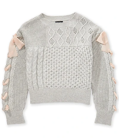 Originality Big Girls Lace-Up-Sleeve Sweater