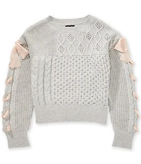 Originality Big Girls Lace-Up-Sleeve Sweater