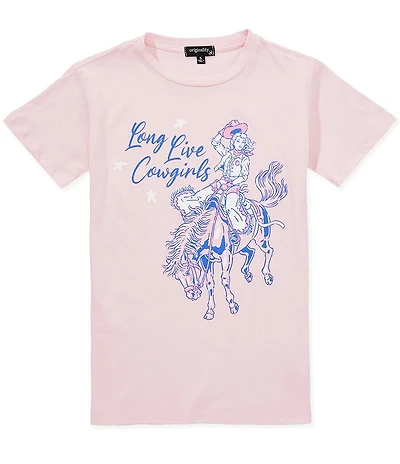 Originality Big Girls Long Live Cowgirls Oversized Short Sleeve Tee