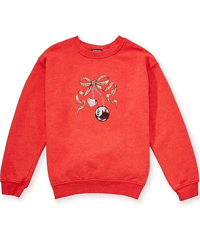 Originality Big Girls Long Sleeve 8-Ball Charm Sweatshirt