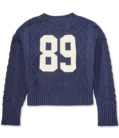 Originality Big Girls Long-Sleeve #double;89#double; Cabled Sweater