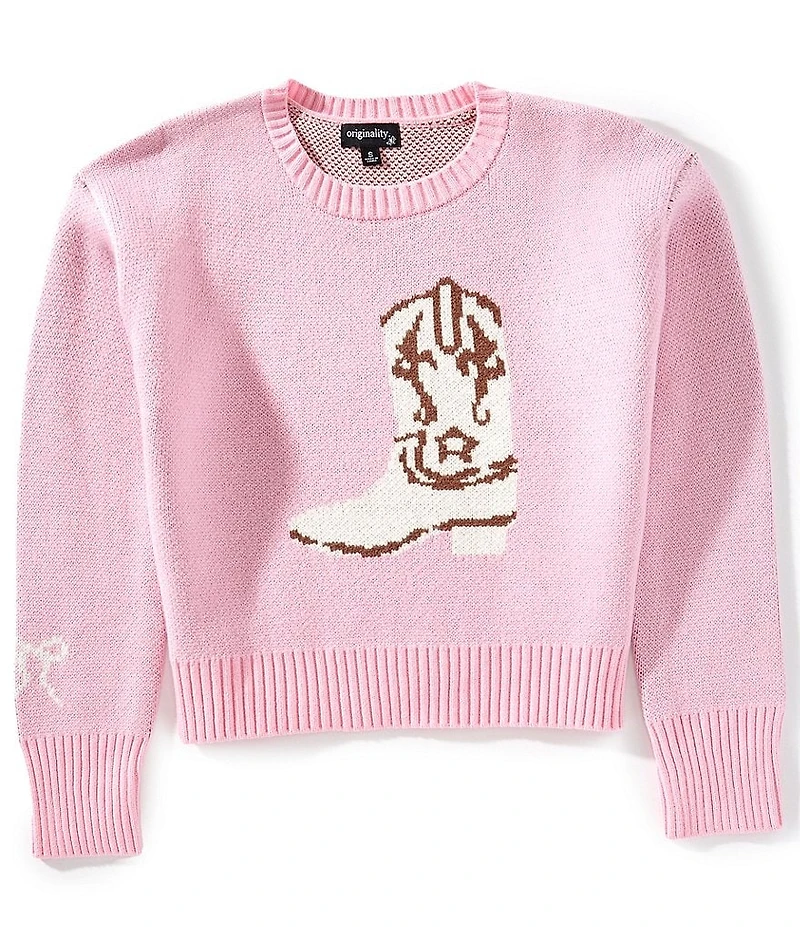 Originality Big Girls Long Sleeve Boxy Fit Cropped Sweater