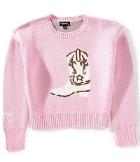 Originality Big Girls Long Sleeve Boxy Fit Cropped Sweater