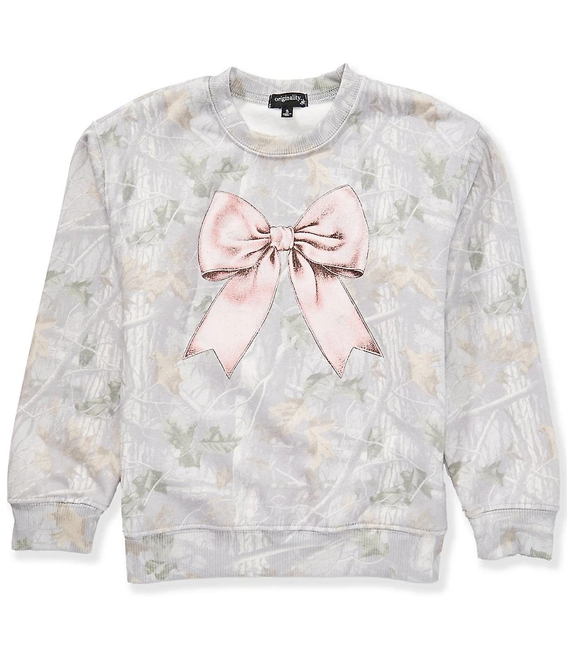 Originality Big Girls Long-Sleeve Camouflage-Printed Sweatshirt