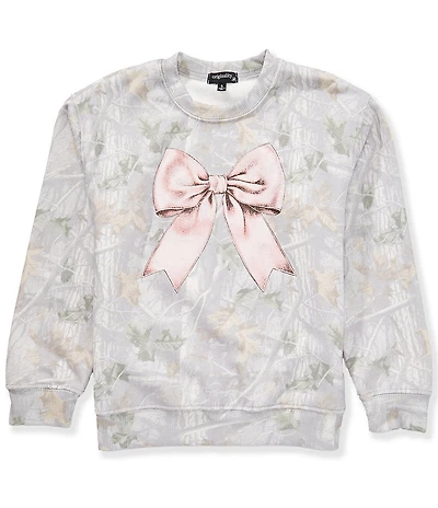 Originality Big Girls Long-Sleeve Camouflage-Printed Sweatshirt