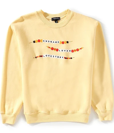 Originality Big Girls Long Sleeve Crew Neck Taylor Friendship Bracelet Graphic Sweatshirt
