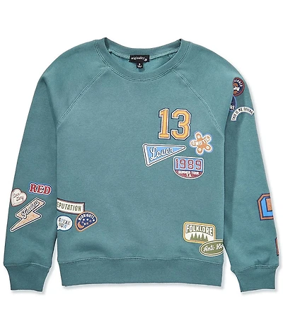 Originality Big Girls Long-Sleeve Scattered-Patches Sweatshirt