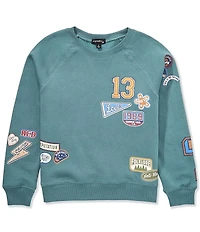 Originality Big Girls Long-Sleeve Scattered-Patches Sweatshirt