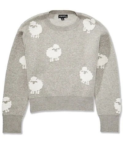 Originality Big Girls Long-Sleeve Sheep-Patterned Sweater