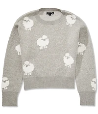 Originality Big Girls Long-Sleeve Sheep-Patterned Sweater