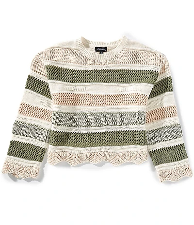 Originality Big Girls Long-Sleeve Striped Sweater