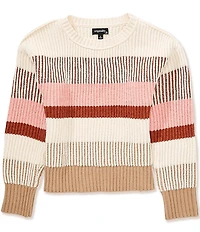 Originality Big Girls Long-Sleeve Wide/Thin-Striped Sweater