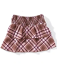 Originality Big Girls Plaid Smocked-Waist Skirt