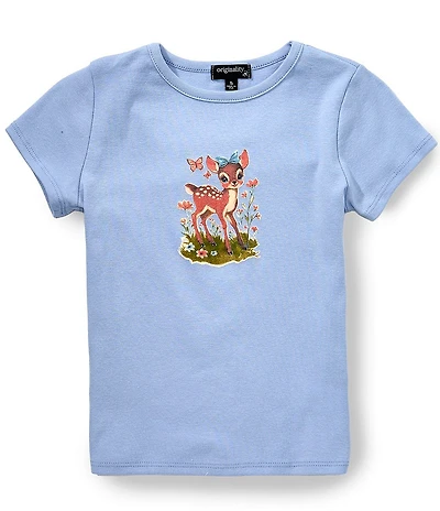 Originality Big Girls Short Baby Deer Baby T-Shirt
