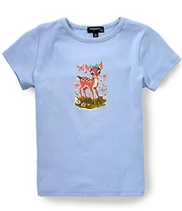 Originality Big Girls Short Baby Deer Baby T-Shirt