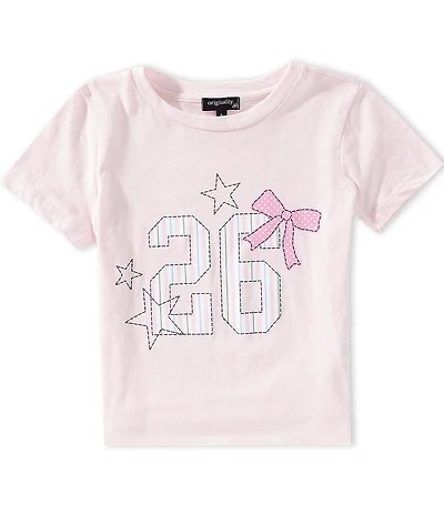 Originality Big Girls Short Sleeve 26 Bow Star T-Shirt