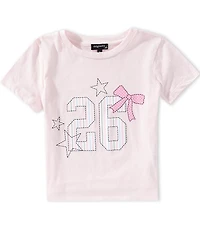 Originality Big Girls Short Sleeve 26 Bow Star T-Shirt