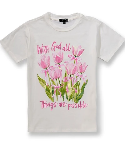 Originality Big Girls Short Sleeve All Things Are Possible Oversized Tee