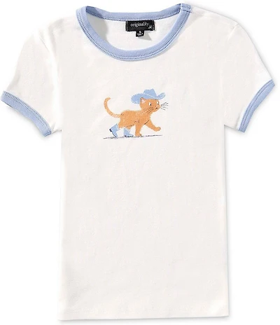 Originality Big Girls Short-Sleeve Cowboy Kitty T-Shirt