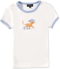 Originality Big Girls Short-Sleeve Cowboy Kitty T-Shirt