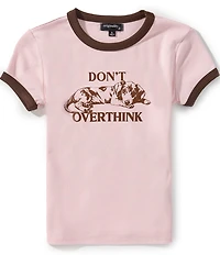 Originality Big Girls Short Sleeve Don't Overthink Ringer Tee