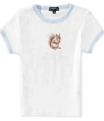 Originality Big Girls Short Sleeve Easily Distracted Squirrel