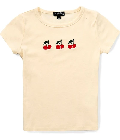 Originality Big Girls Short-Sleeve Embroidered-Cherry-Motif Baby T-Shirt