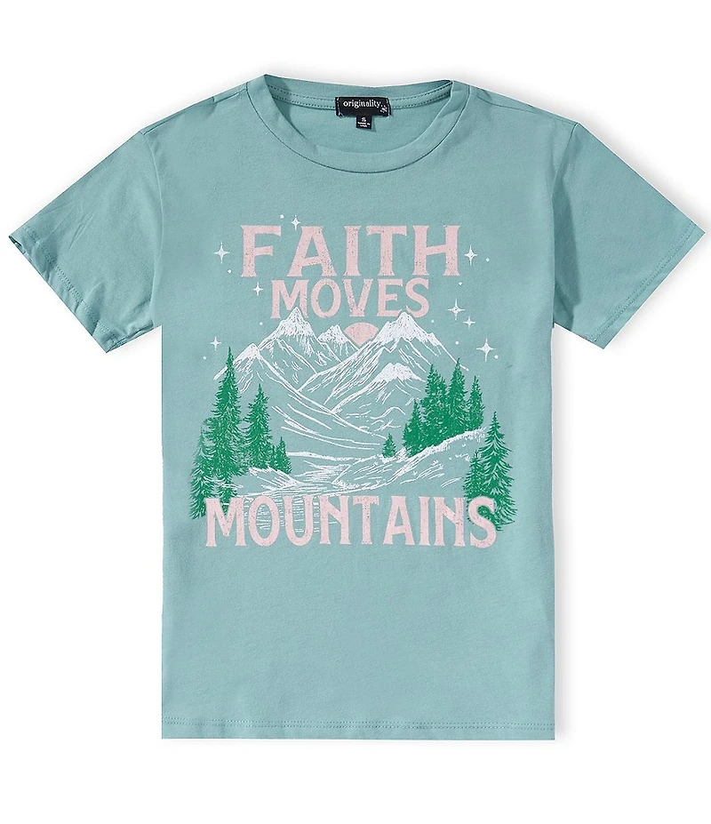 Originality Big Girls Short Sleeve Faith Moves Mountains Tee