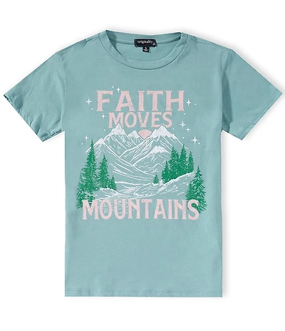 Originality Big Girls Short Sleeve Faith Moves Mountains Tee