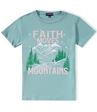 Originality Big Girls Short Sleeve Faith Moves Mountains Tee