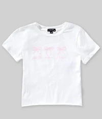 Originality Big Girls Short Sleeve Faith Over Fear Bows Graphic T-Shirt