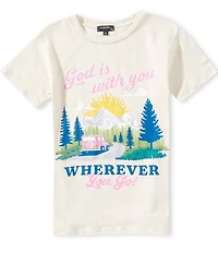 Originality Big Girls Short Sleeve God Is With You Tee