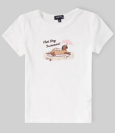 Originality Big Girls Short Sleeve Hot Dog Summer Baby Tee