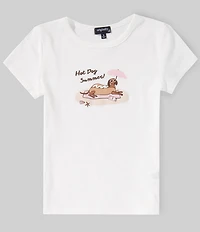 Originality Big Girls Short Sleeve Hot Dog Summer Baby Tee