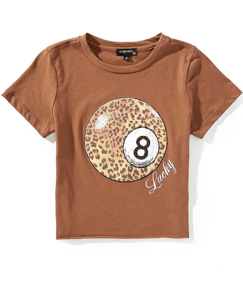 Originality Big Girls Short-Sleeve Leopard #double;8#double; Ball Cropped T-Shirt