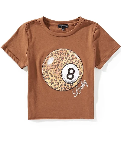 Originality Big Girls Short-Sleeve Leopard #double;8#double; Ball Cropped T-Shirt