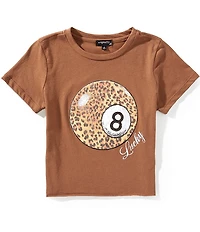 Originality Big Girls Short-Sleeve Leopard #double;8#double; Ball Cropped T-Shirt