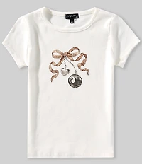 Originality Big Girls Short-Sleeve Leopard-Printed Bow Baby T-Shirt