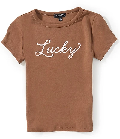 Originality Big Girls Short Sleeve Lucky Baby Tee