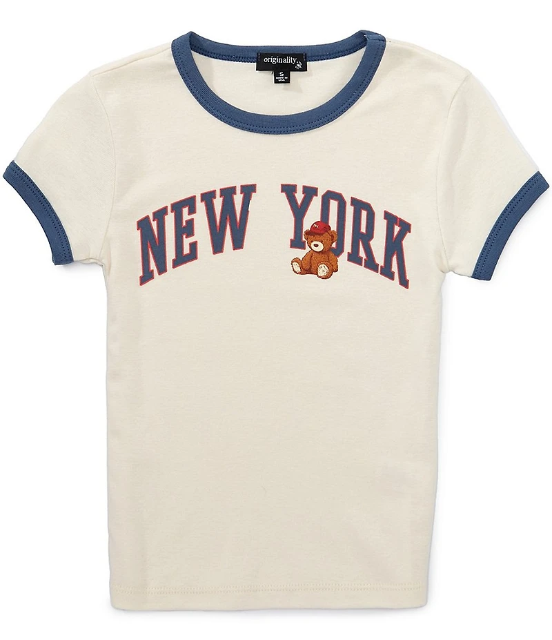 Originality Big Girls Short Sleeve New York Ringer Tee